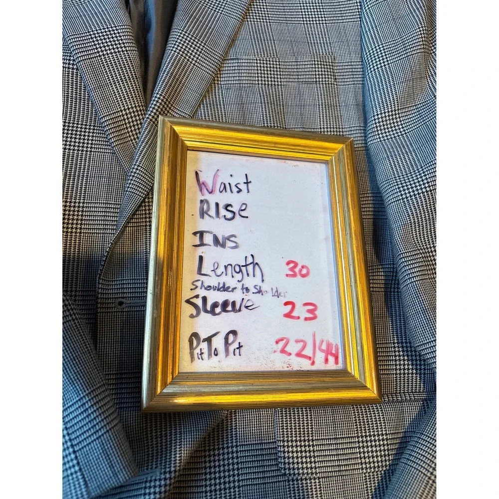 Lauren Ralph Lauren Silk Wool Blazer 44R Gray Glen Plaid Sport Coat‎ Classic